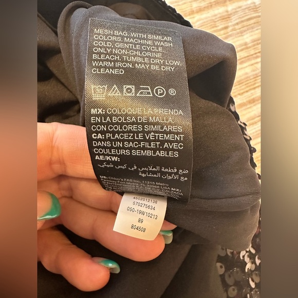 White House Black Market Black Sequin Chem, Style 570275634, Small, NWT - Picture 8 of 14